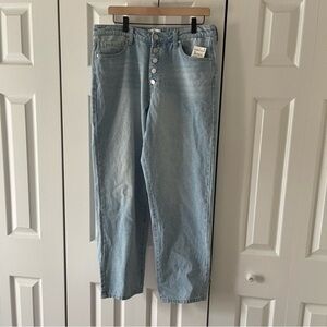 BP High Rise Button Fly Mom Jeans - Size 32 - Blue Light Vintage Wash - NWT